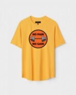 Yellow Unisex Polyster Regular Fit Printed Round Neck T-Shirt