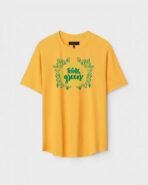 Yellow Unisex Polyster Regular Fit Printed Round Neck T-Shirt