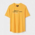 Yellow Unisex Polyster Regular Fit Printed Round Neck T-Shirt