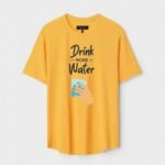 Yellow Unisex DOT KNIT Regular Fit Printed Round Neck T-Shirt