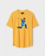 Yellow Unisex Polyster Regular Fit Printed Round Neck T-Shirt