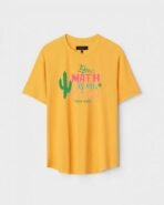 Yellow Unisex Polyster Regular Fit Printed Round Neck T-Shirt