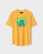 Yellow Unisex Polyster Regular Fit Printed Round Neck T-Shirt