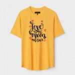 Yellow Unisex Polyster Regular Fit Printed Round Neck T-Shirt