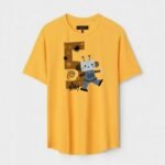 Yellow Unisex Cotton Regular Fit Printed Round Neck T-Shirt