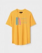 Yellow Unisex Cotton Regular Fit Printed Round Neck T-Shirt
