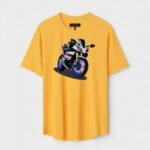 Yellow Unisex Cotton Regular Fit Printed Round Neck T-Shirt