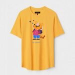 Yellow Unisex Cotton Regular Fit Printed Round Neck T-Shirt