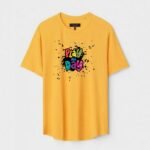 Yellow Unisex Cotton Regular Fit Printed Round Neck T-Shirt