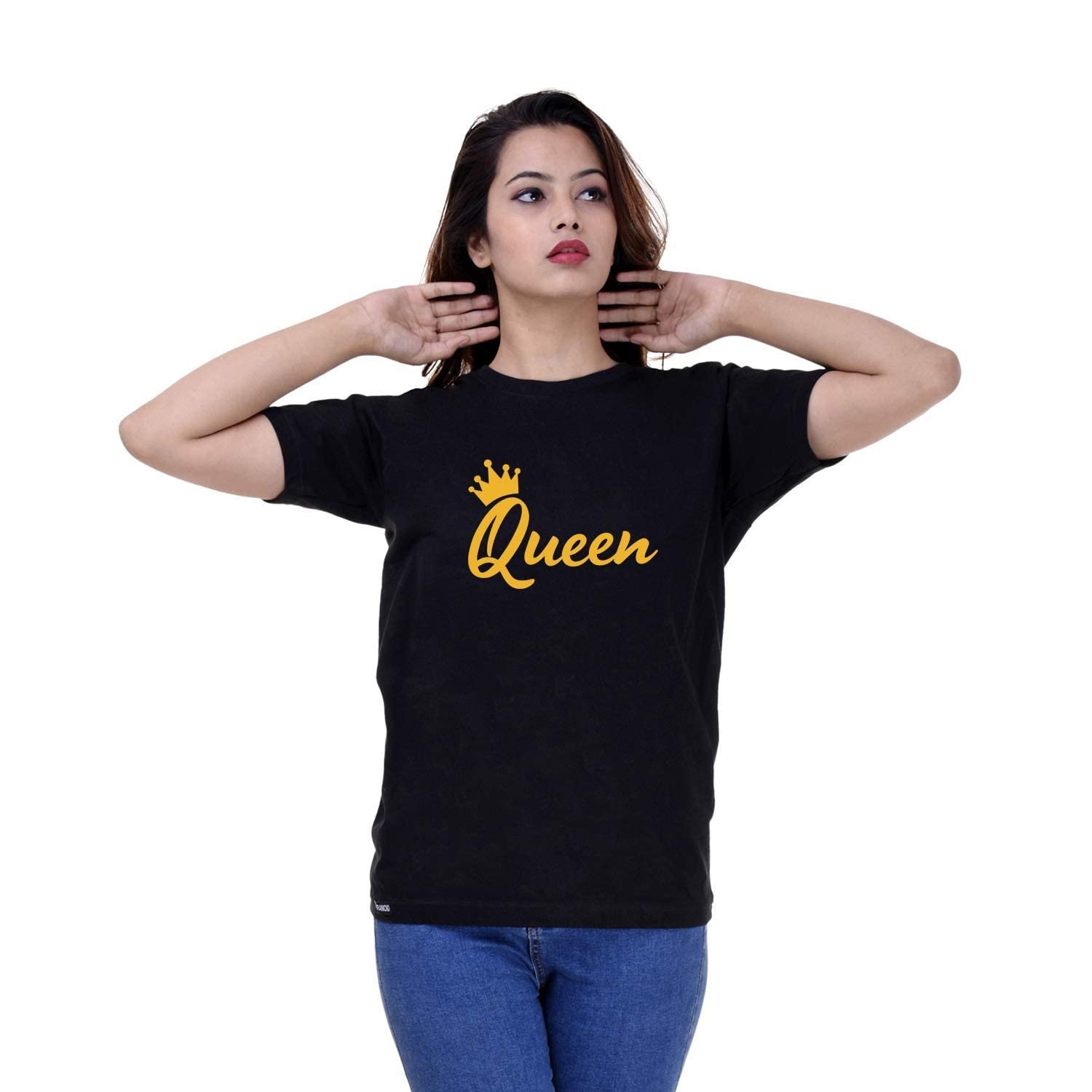 img-44-1.jpg Cotton Regular Fit Printed Round Neck T-Shirt For Women - Image 1