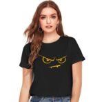 Cotton Regular Fit Printed Round Neck T-Shirt For Women
