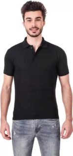 One-H Men's Polo Neck Short Sleeve Casual Tshirt Combo of Dark Blue, Black, Yellow colors (Pack of 3) - Image 4