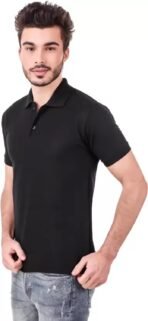 One-H Men's Polo Neck Short Sleeve Casual Tshirt Combo of Dark Blue, Black, Yellow colors (Pack of 3) - Image 4