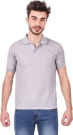 One-H Men's Polo Neck Short Sleeve Casual Tshirt Grey color (Pack of 1)