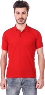 One-H Men's Polo Neck Short Sleeve Casual Tshirt Red color (Pack of 1)