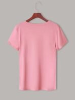Pink Unisex Polyster Premium Quality Designer Printed T-Shirt - Image 2